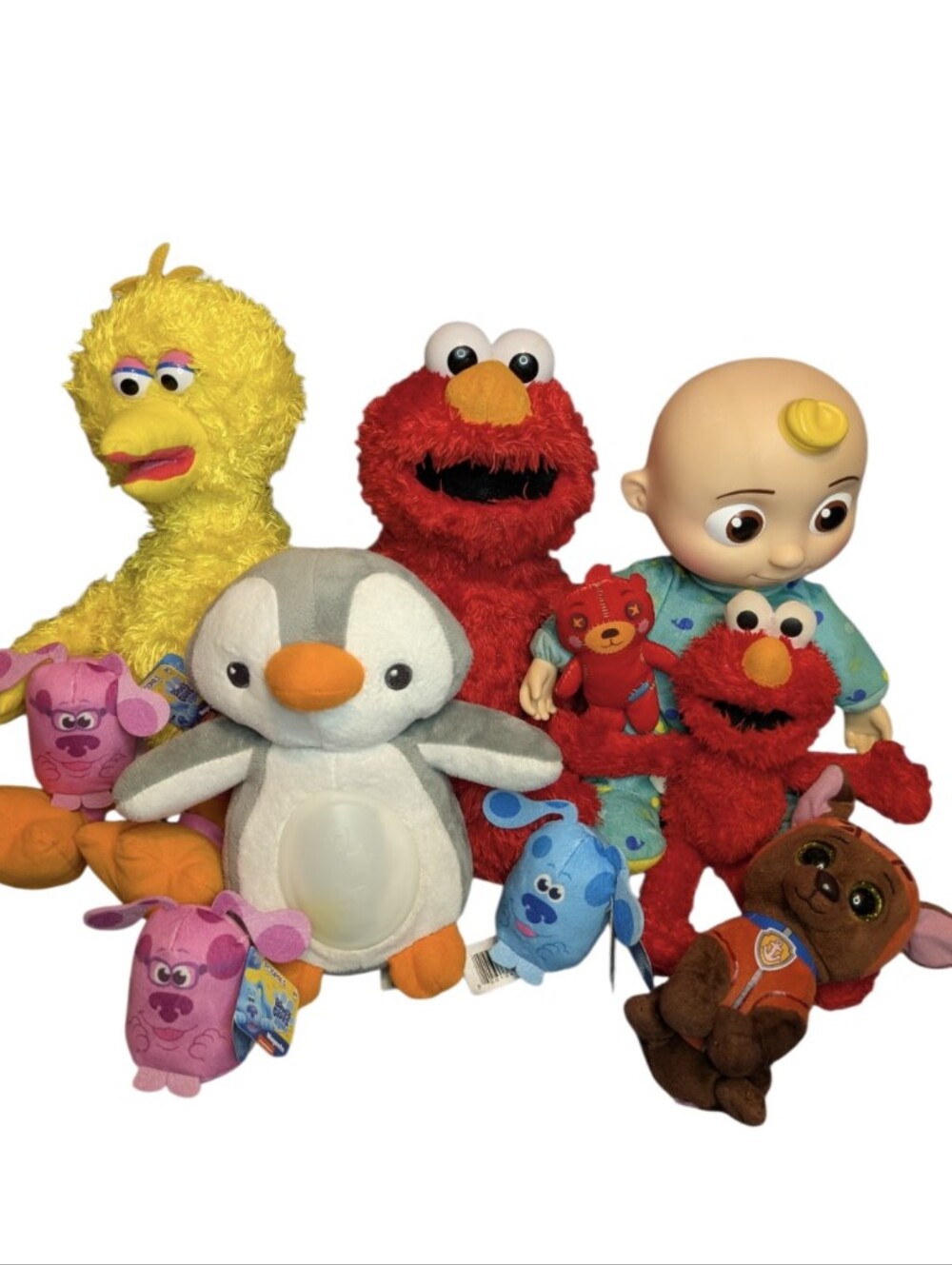 Toddler Plushie Lot - Bedtime Cocomelon, Sesame Street, Paw Patrol & More